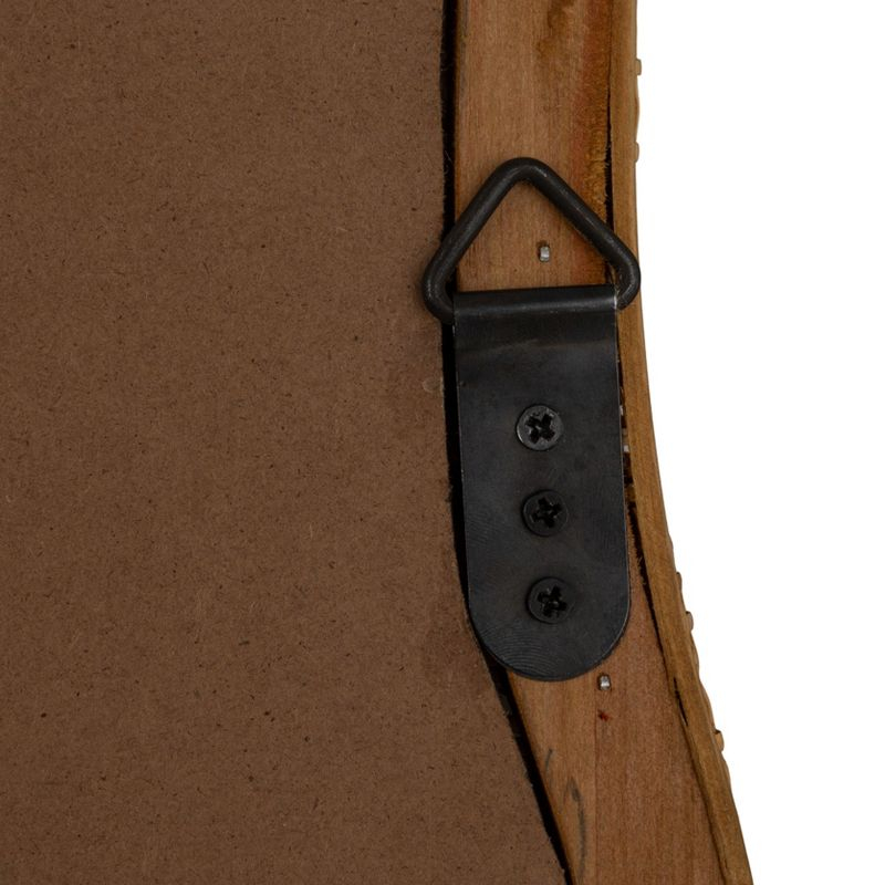 Storied Home Wavy Rectangle Handwoven Rattan Cane Wall Mirror, Natural