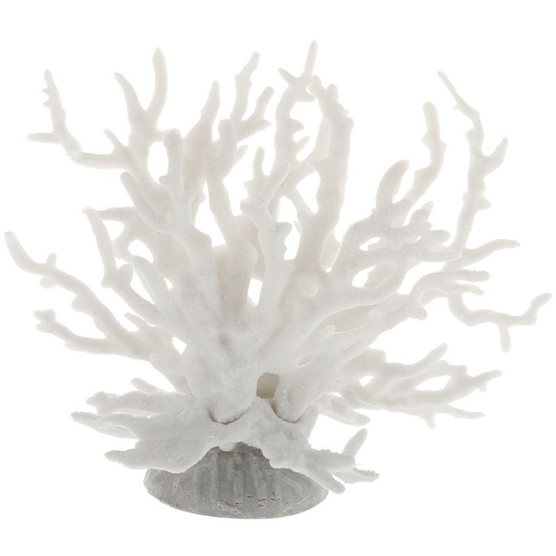 Unique Bargains Colorful Coral Reef Decor Mini Faux Coral Decor for Aquarium Decorations 6.5"x5.83" 1 Pcs White