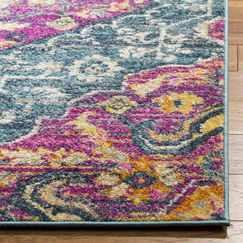 Madison MAD119 Power Loomed Indoor Area Rug - Blue/Fuchsia - 6'7"x6'7" - Safavieh.