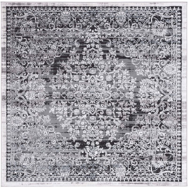 Amelia ALA298 Power Loomed Area Rug - Charcoal/Gray - 6'7"x6'7" - Safavieh.