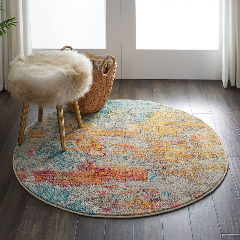 Nourison Celestial CES02 Sealife Area Rug 4' x ROUND