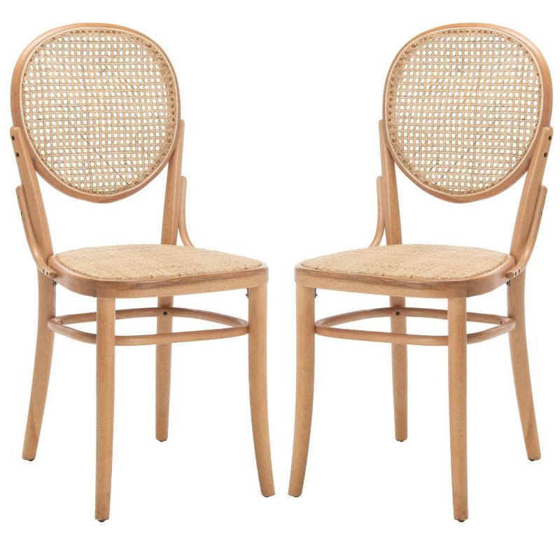 Sonia Cane Dining Chair (Set of 2) - DCH9504 - Natural - Safavieh