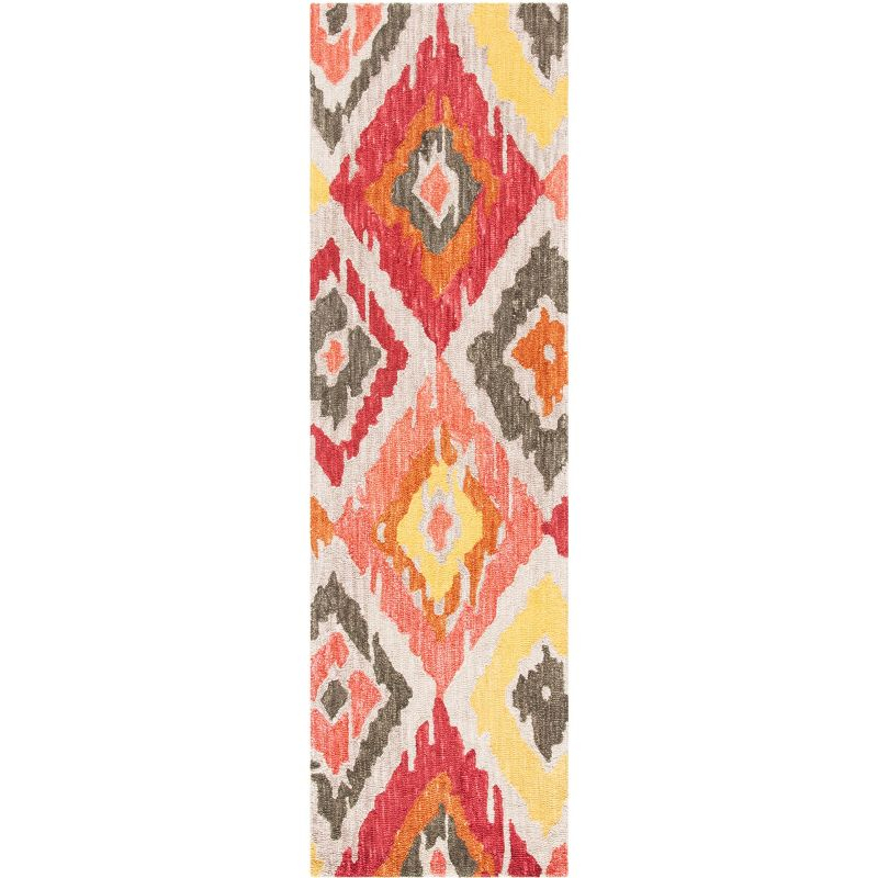 Ikat IKT337 Hand Tufted Runner Rug - Beige/Pink - 2'3"x8' - Safavieh.