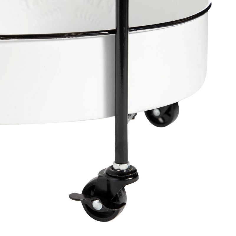 34'' x 16'' Farmhouse Metal Storage Cart White - Olivia & May: Decorative Storage Bins, Tabletop Bin, Adult Assembly Required