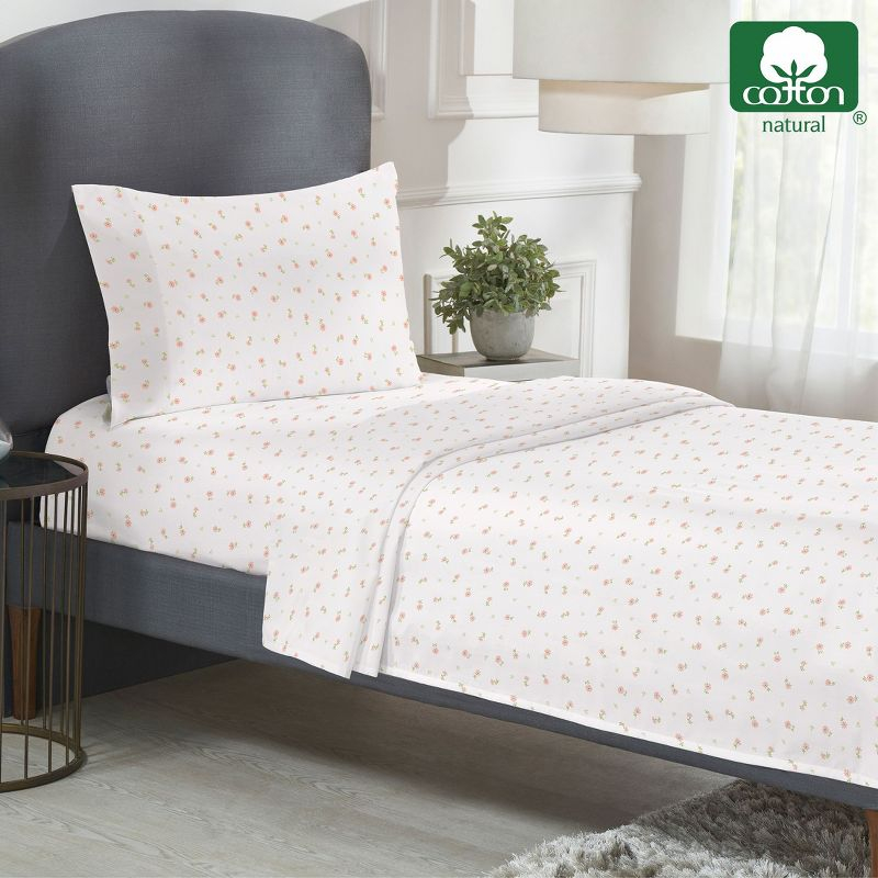 California Design Den Soft Floral Printed Twin XL Sheets Set - 400 Thread Count 100% Cotton Sateen - Soft Floral
