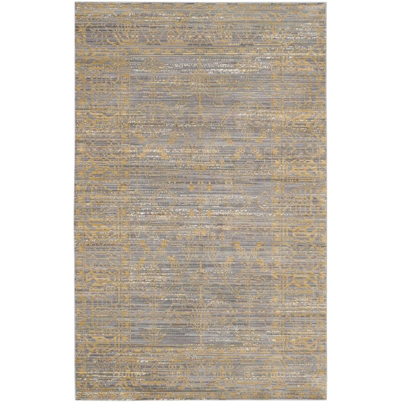 Valencia VAL104 Power Loomed Indoor Area Rug - Grey/Gold - 5'x8' - Safavieh