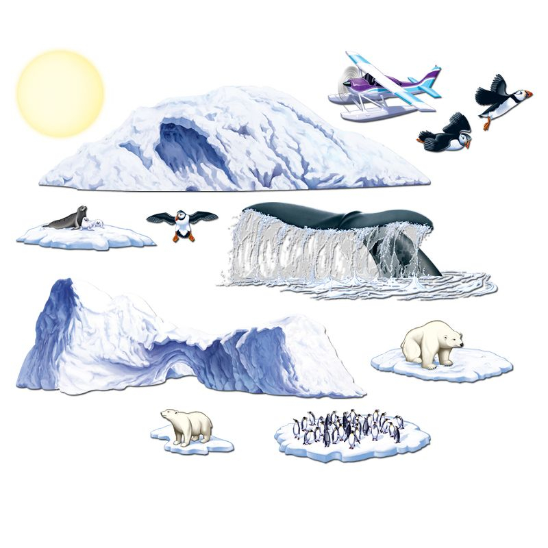 Beistle Arctic Cruise Props, 8"-4' 11", (12/Pkg) Multicolored