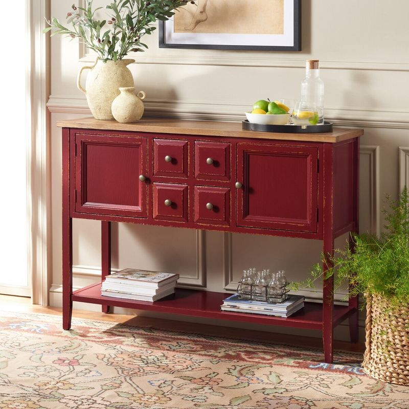 Charlotte Sideboard - Egyptian Red/Oak Top - Safavieh.