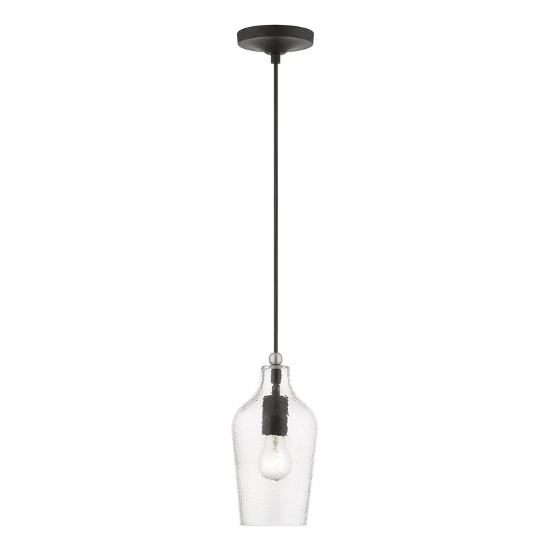 Livex Lighting Avery 1 - Light Pendant in  Black/Brushed Nickel