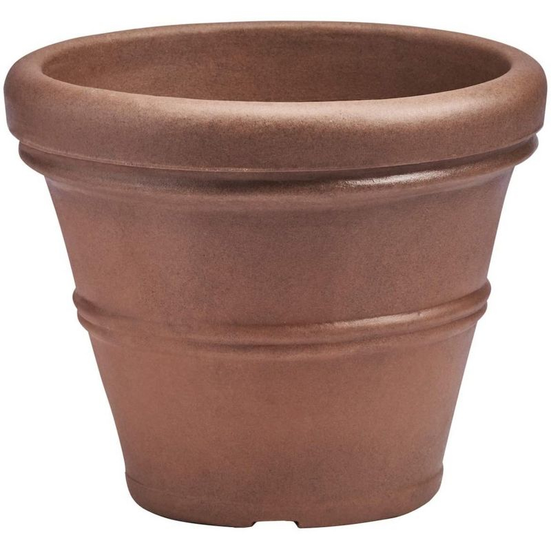 Crescent Garden Brunello Classic Rolled-Rim Plant Pot, Rust, 12in