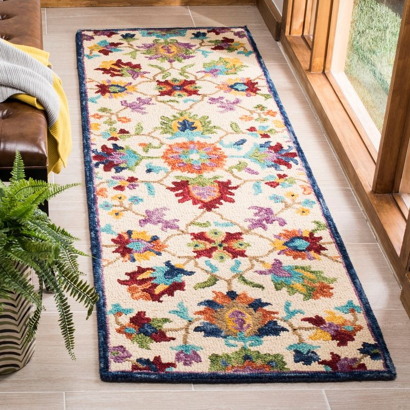 Aspen APN509 Hand Tufted Indoor Runner Rug - Ivory/Blue - 2'3"x11' - Safavieh