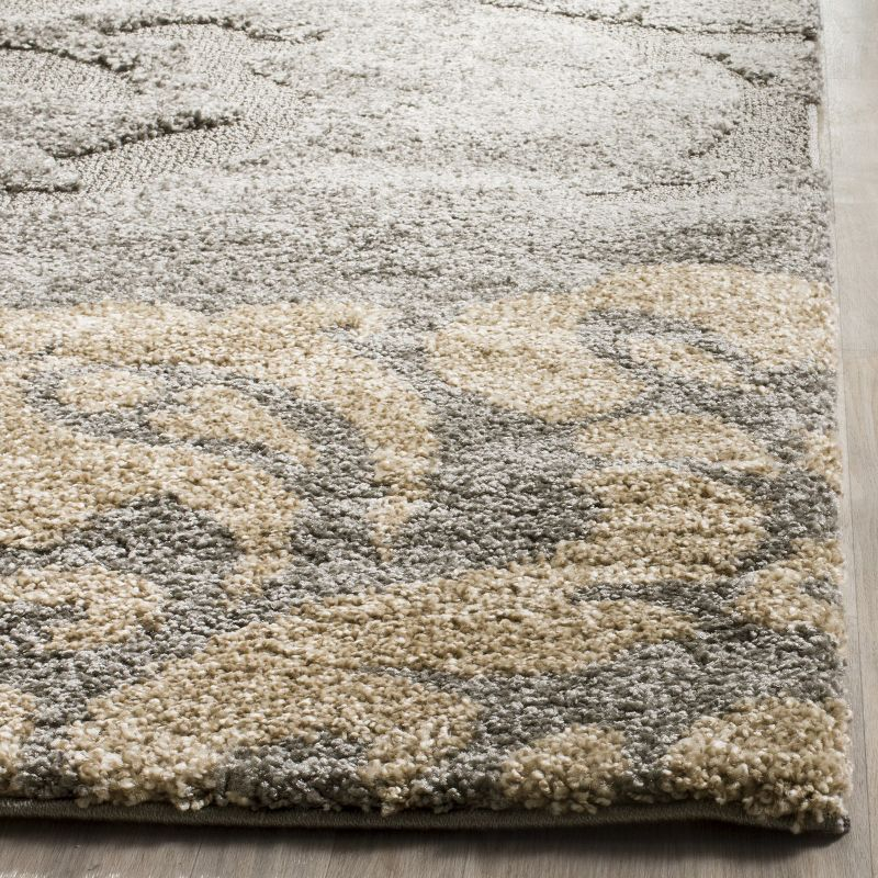 Florida Shag SG458 Power Loomed Indoor Area Rug - Grey/Beige - 5'3"x7'6" - Safavieh