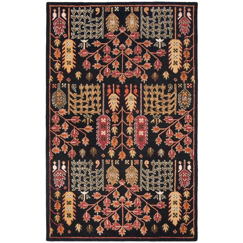 Aspen APN522 Hand Tufted Indoor Area Rug - Black/Red - 6'x9' - Safavieh