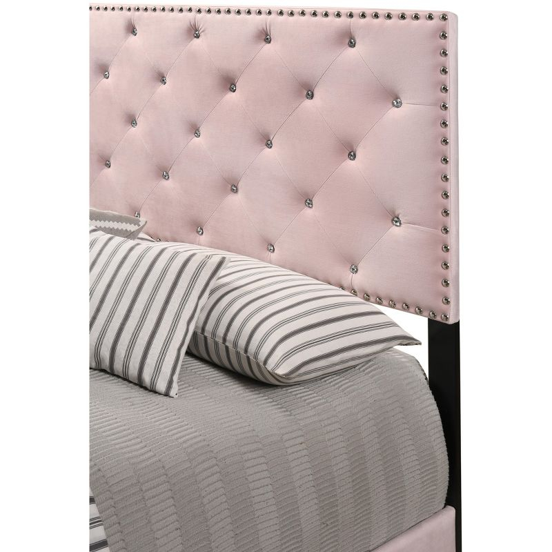 Passion Furniture Suffolk Pink Queen Panel Bed