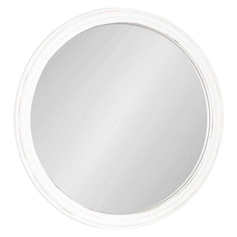 WallBeyond 28" Wood Round Mirror White