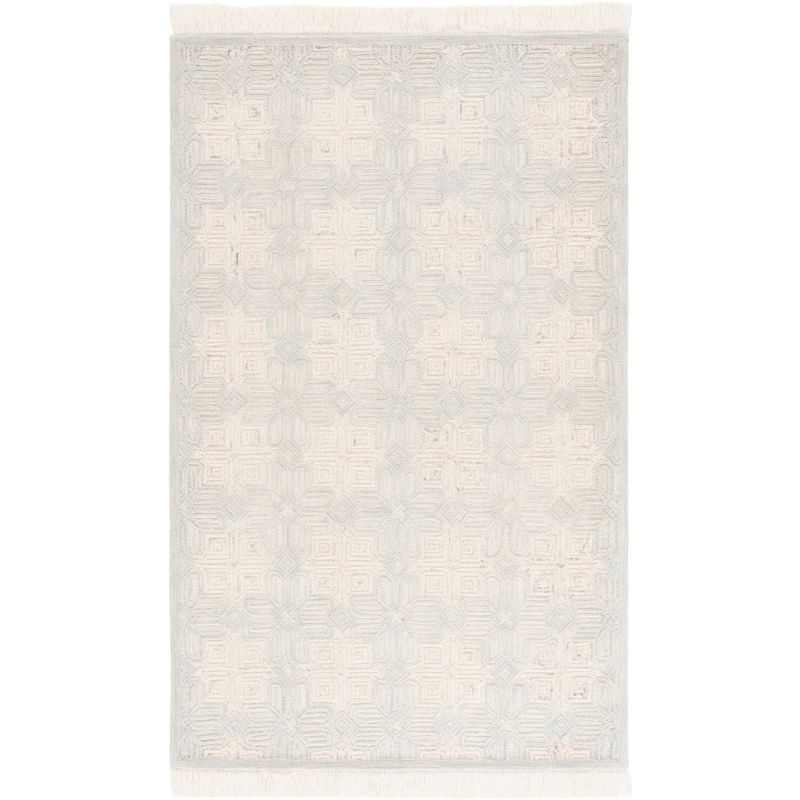 Ikat IKT805 Hand Tufted Area Rug - Ivory/Light Blue - 3'x5' - Safavieh.