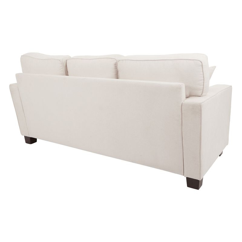 OSP Home Furnishings Russell Sectional with 2 Pillows Off White: Transitional Style, Polyester Upholstery, Wood Frame