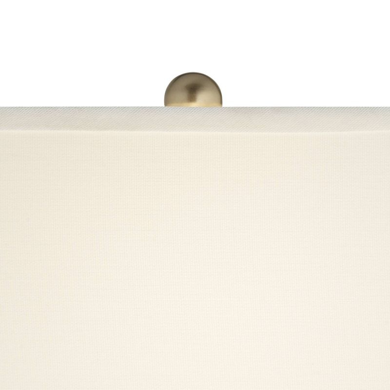 360 Lighting 30" Tall Large Rectangular Modern End Table Lamp Gold Two-Tone Faux Marble Finish Single White Shade Living Room Bedroom Bedside House