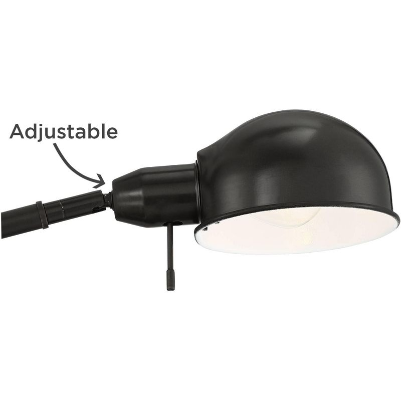360 Lighting Dawson Traditional Pharmacy Floor Lamp 55" Tall Dark Bronze Metal Adjustable Boom Arm Dome Head for Living Room Reading Bedroom