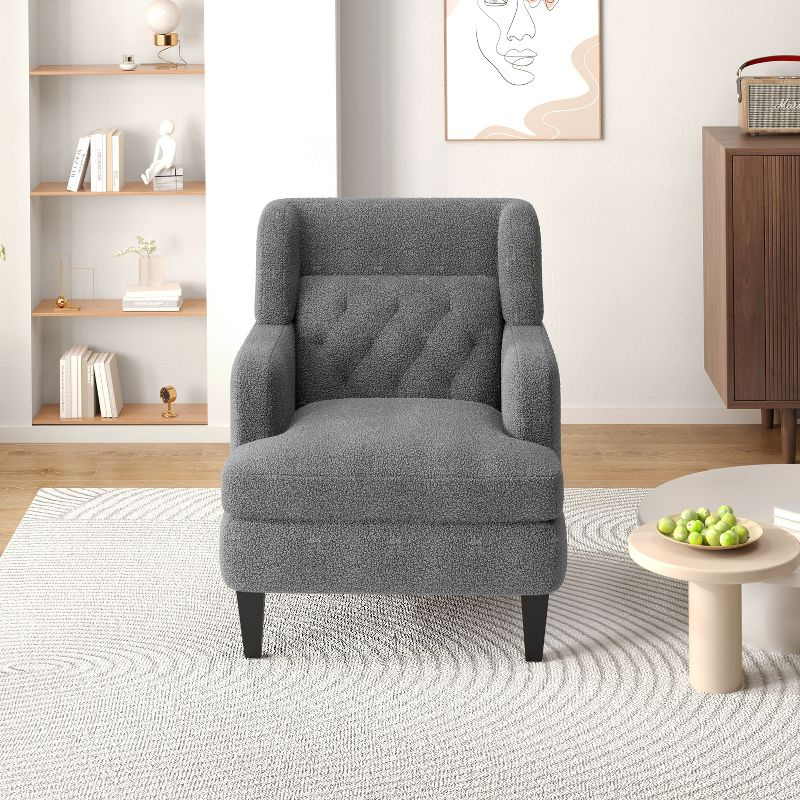 Christopher Knight Home Mantua Fabric Tufted Accent Chairs,Dark Gray