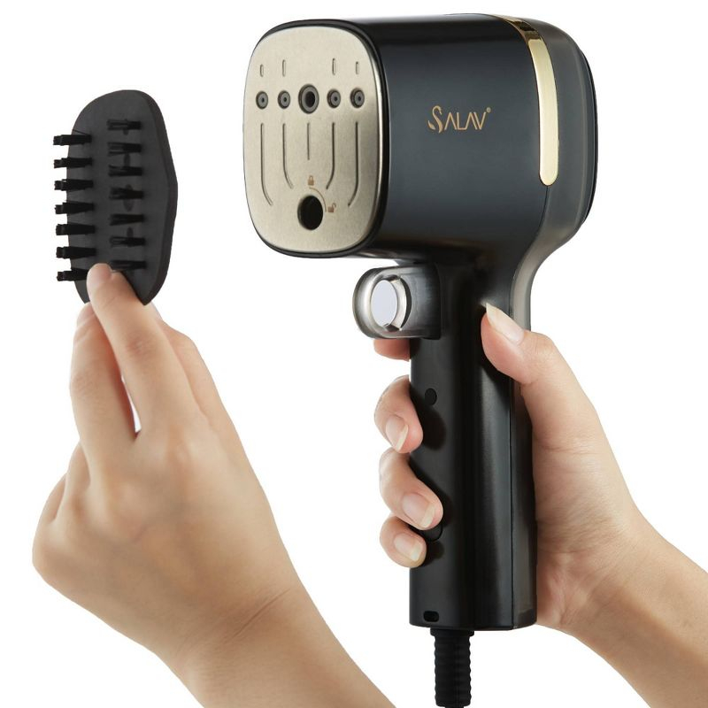 SALAV HS-15 Quicksteam Travel Steamer Black: 1000W Garment Steamer, 9 Min Steam, 110ml Tank, Anti-Drip, Comfort-Grip Handle