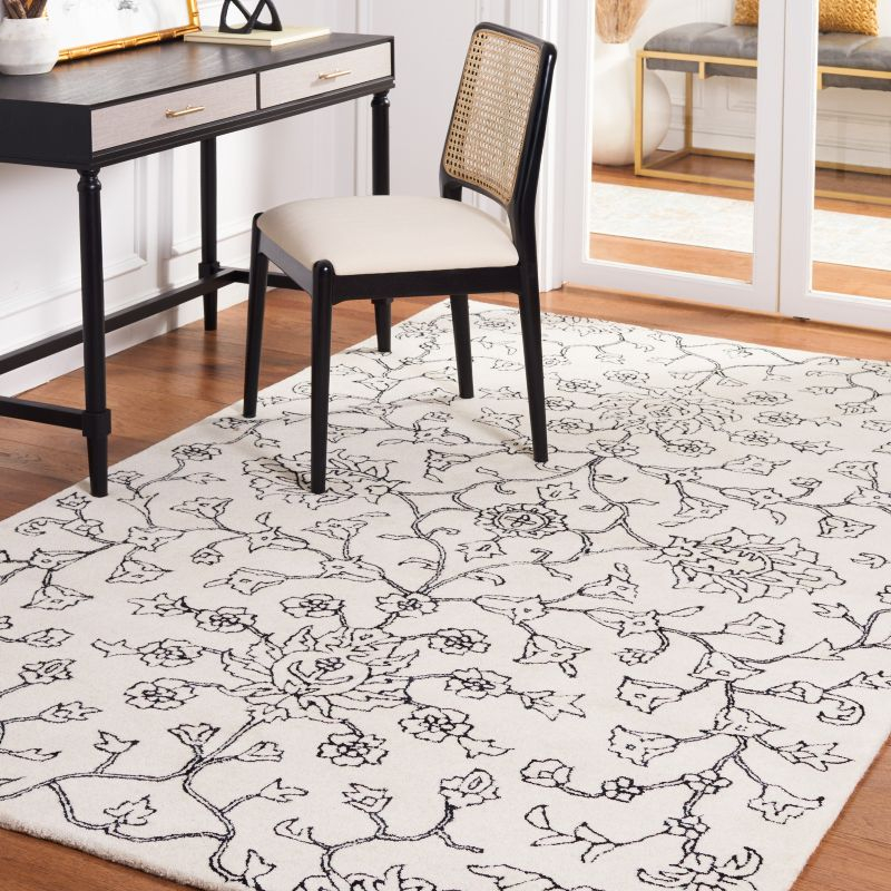 Jardin JAR730 Hand Tufted Area Rug - Ivory/Black - 8'x10' - Safavieh.
