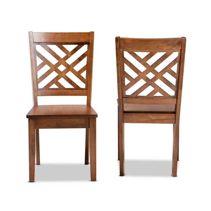 2pc Caron Wood Dining Chair Set Brown - Baxton Studio