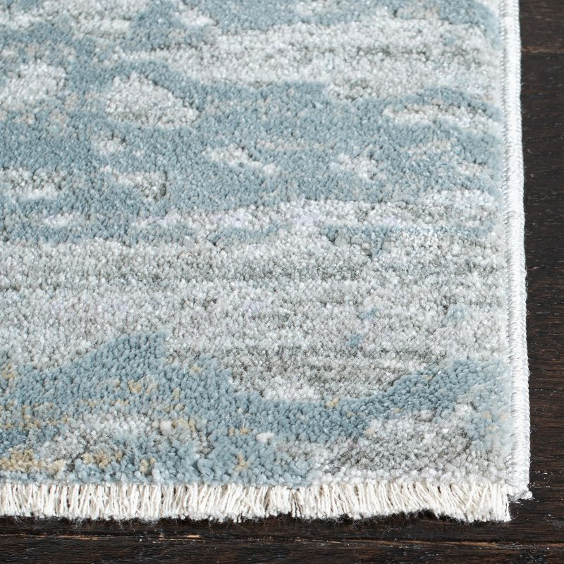 Valencia VAL560 Power Loomed Area Rug - Light Grey/Blue - 6'4"x6'4"Square - Safavieh.