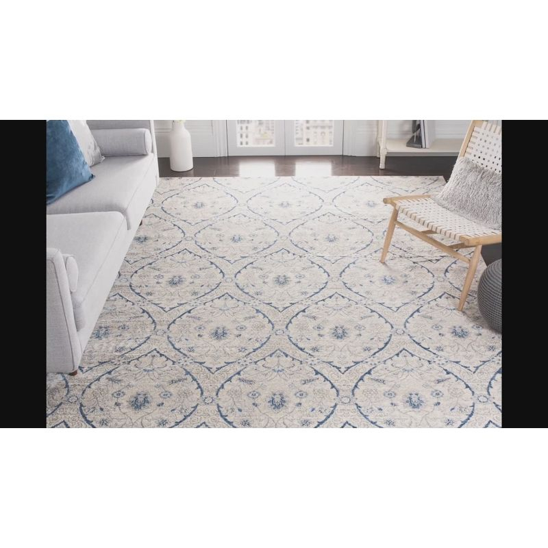 Brentwood BNT860 Power Loomed Area Rug - Navy/Light Grey - 5'x5' - Safavieh.