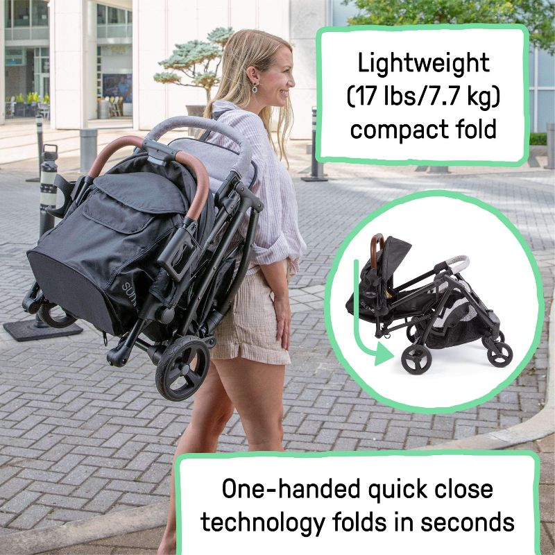 Summer by Ingenuity 3D Quick Close CS+ Compact Fold Stroller with Canopy and Large Storage Basket