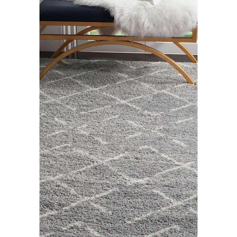 Arizona Shag ASG743 Power Loomed Indoor Area Rug - Grey/Ivory - 4'x6' - Safavieh