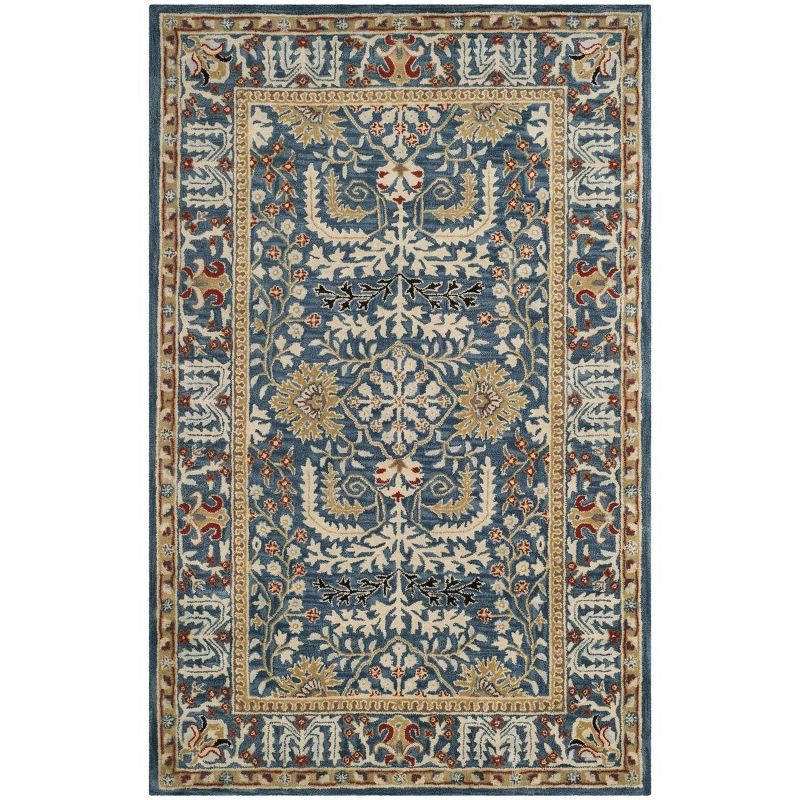 Antiquity AT64 Hand Tufted Area Rug - Dark Blue/Multi - 5'x8' - Safavieh.