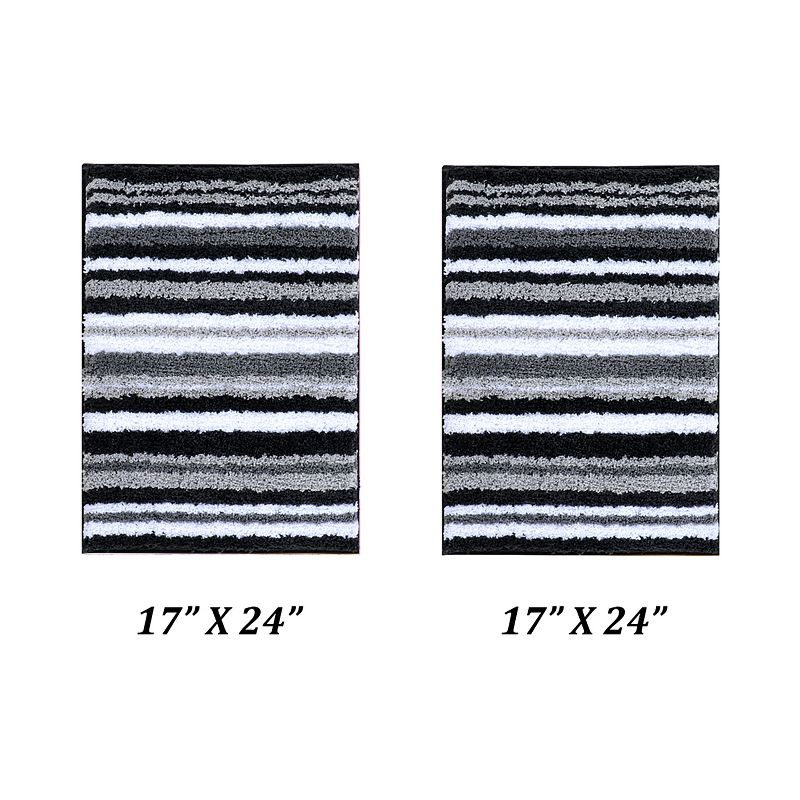 Better Trends Griffie 100% Polyester TPR Backing Tufted 2 Pc (17" x 24" | 17" x 24") Bath Rug Set -
