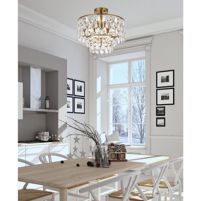 Elegant Lighting Mila 16 inch flush mount in brass