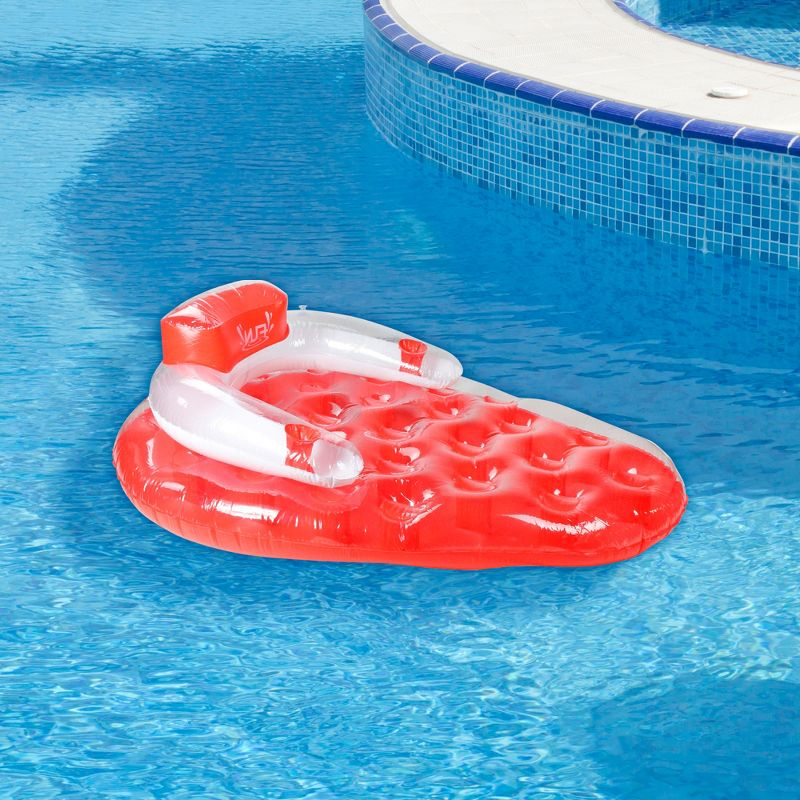 Pool Central 65" Inflatable 1-Person Strawberry Shaped Swimming Pool Water Lounge - Red/White