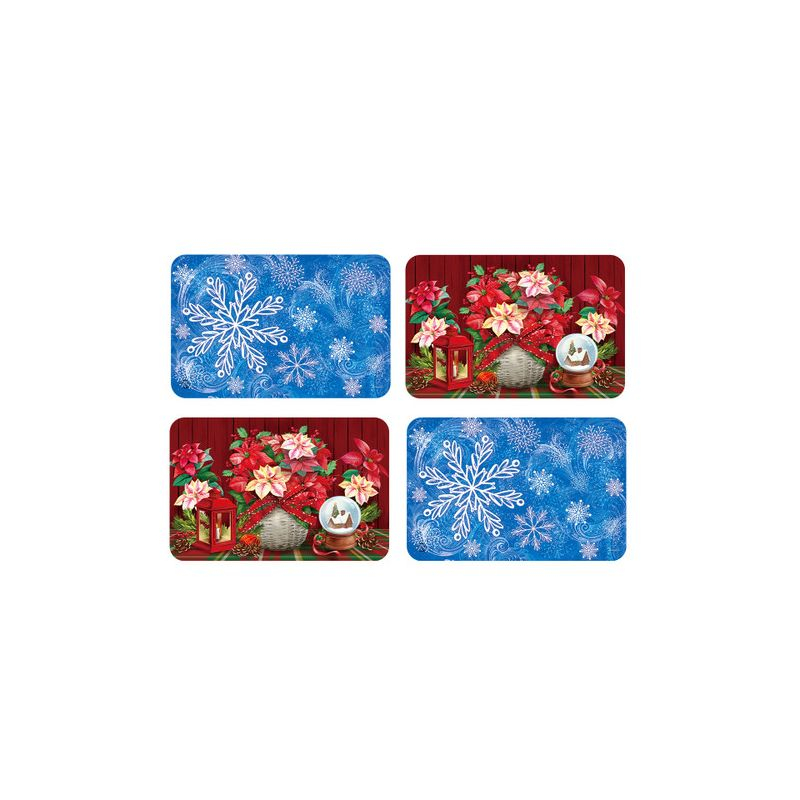 Briarwood Lane Winter Christmas Placemat (4-pack) 17x11.25 Snowflakes and Poinsettias For Christmas Placemat