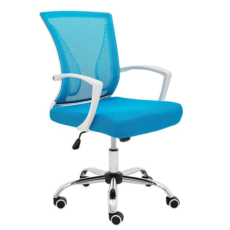 Modern Home Zuna Mid-Back Office Chair - White/Aqua