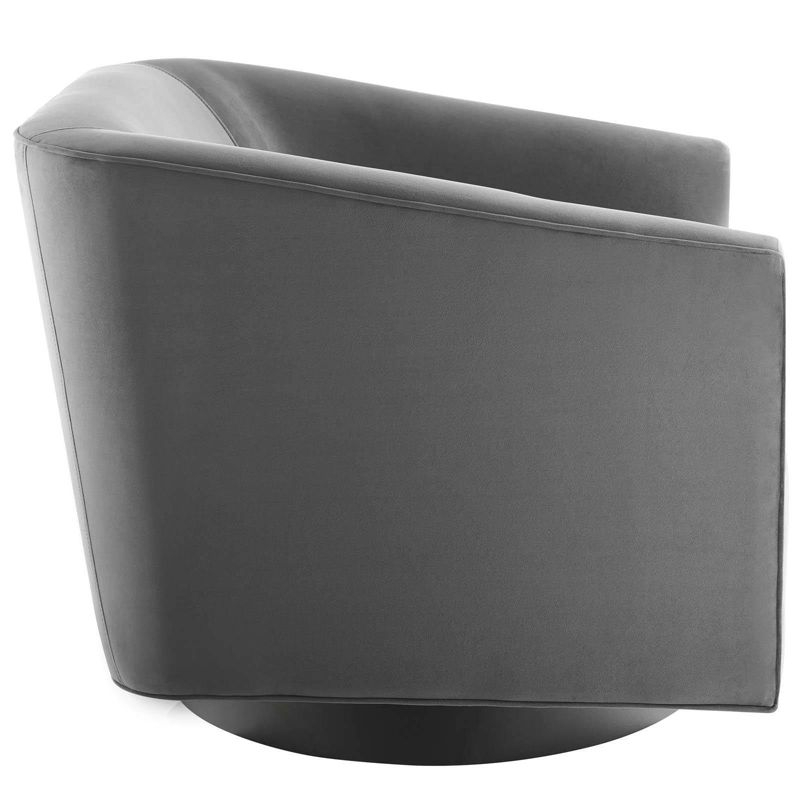 Set of 2 Twist Swivel Chairs Performance Velvet Gray - Modway