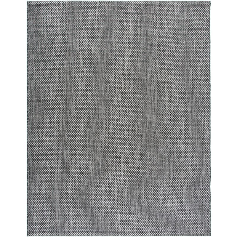 Courtyard CY8521 UV & Stain Resistant Non-Shedding Power Loomed Indoor/Outdoor Area Rug - Black/Beige - 9'x12' - Safavieh