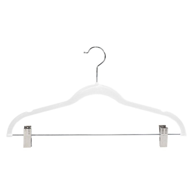 Simplify 6pk Velvet Suit Hanger with Clips White