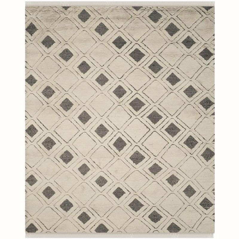 Kenya KNY805 Hand Knotted Area Rug - Ivory/Black - 8'9"x11'9" - Safavieh.
