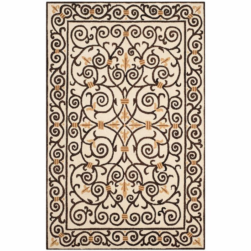 Chelsea HK11 Handmade Area Rug - 6'x9' - Ivory/Dark Brown - Safavieh