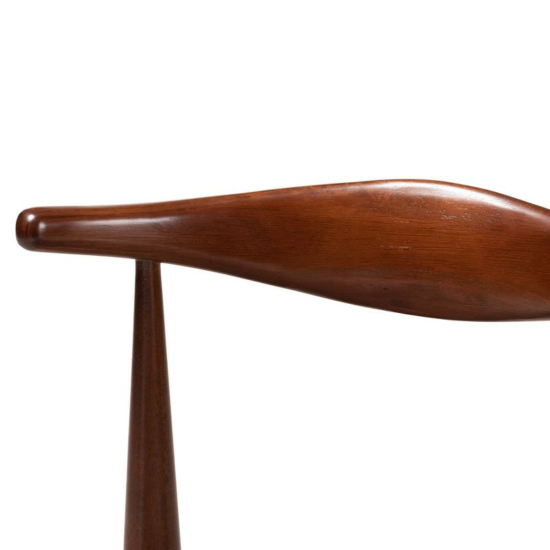 Set of 2 Aeron Wood Dining Chair Walnut - Baxton Studio: Retro-Inspired, Foam Padded, Tapered Legs