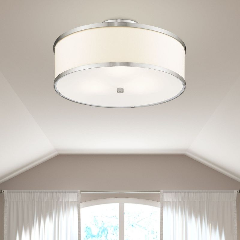 Livex Lighting Park Ridge 3 - Light Semi-Flush Mount in  Brushed Nickel