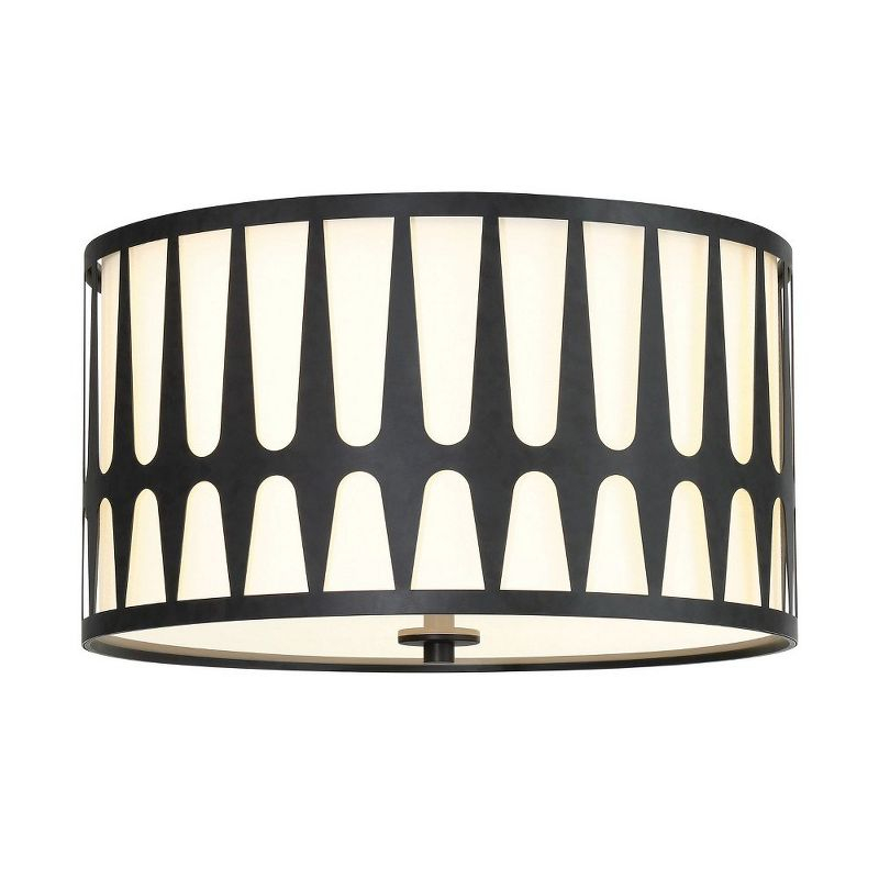 Crystorama Lighting Royston 3 - Light Flush Mount in  Black