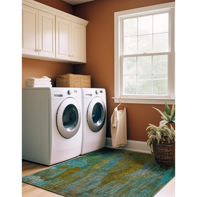 Unique Loom 2' 2 x 3' 1 Jardin Lilly Turquoise Area Rug