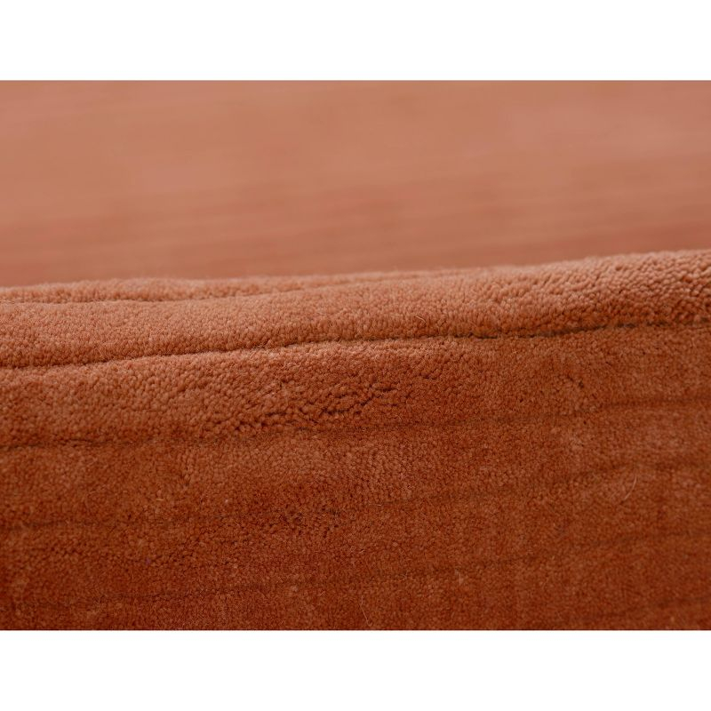 Momeni 5'x8' Asher Solid Handloomed Area Rug Rust: Wool, Medium Pile, Handmade, Indoor Use, Cotton Backing
