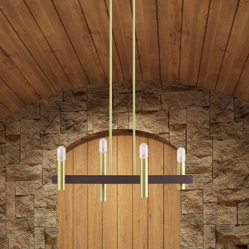 Livex Lighting Helsinki 4 - Light Chandelier in  Satin Brass/Bronze