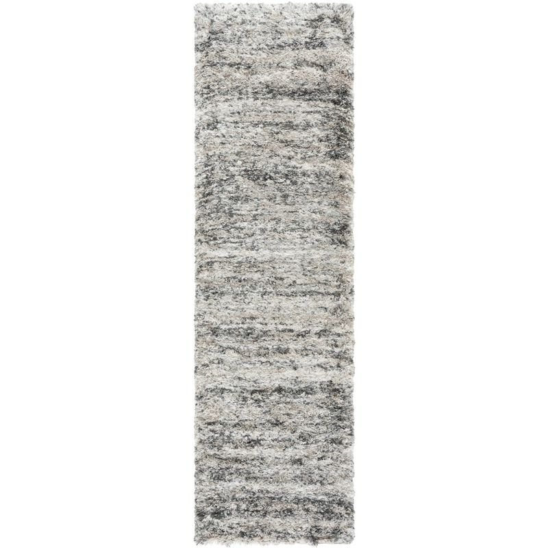 Iceland Shag ISG519 Power Loomed Runner Rug - Cream/Grey - 2'x8' - Safavieh
