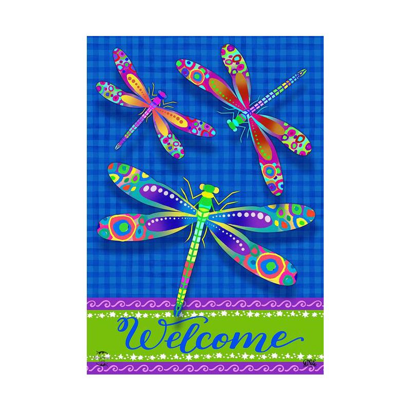 Briarwood Lane Colorful Dragonflies Summer House Flag Welcome Dragonfly 28" x 40"